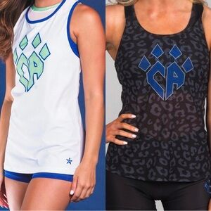 2 Rebel Athletic cheer tank tops stealth mode & empowerment Size AS Workout